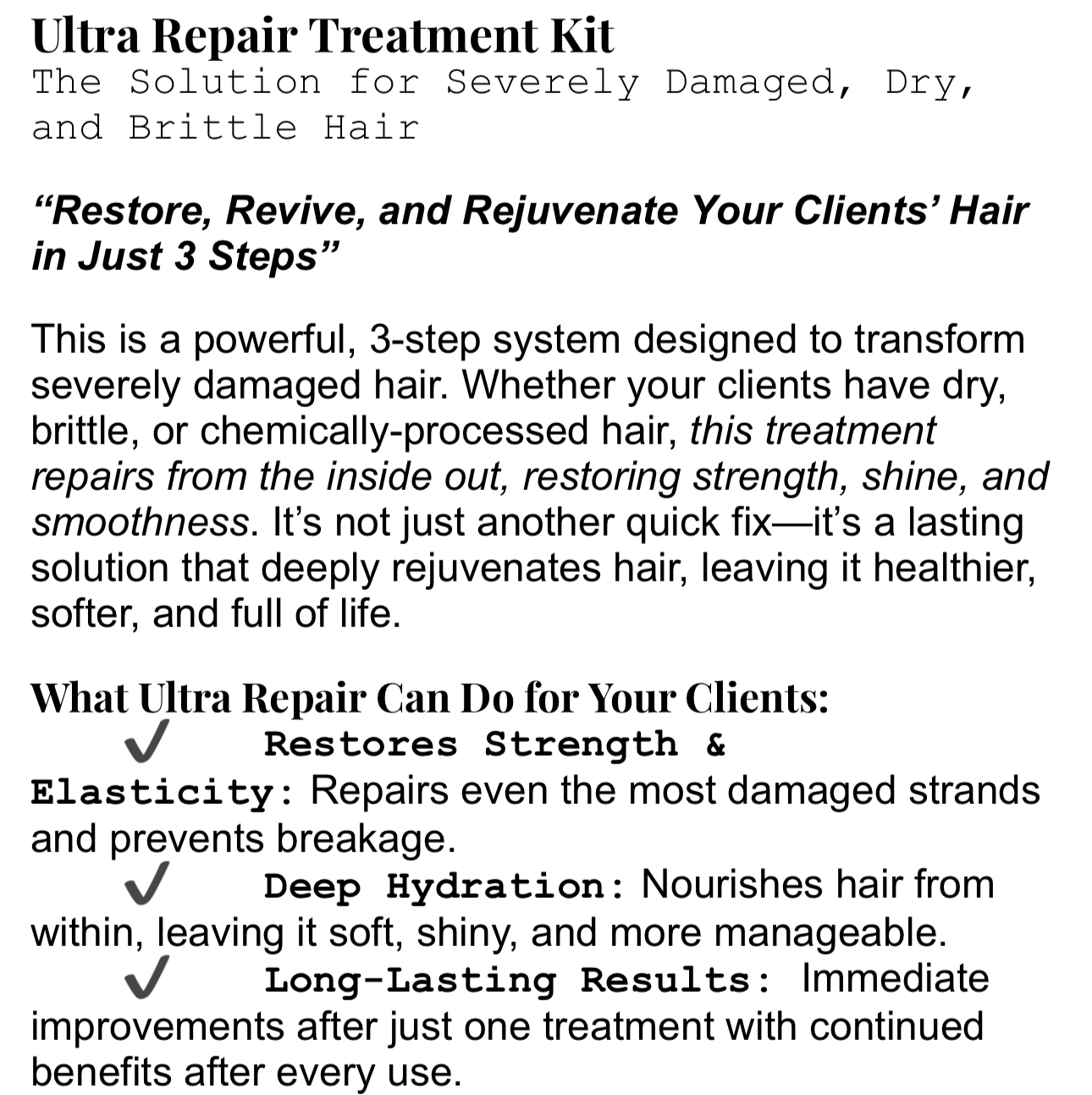 Ultra Repair Treatment Set