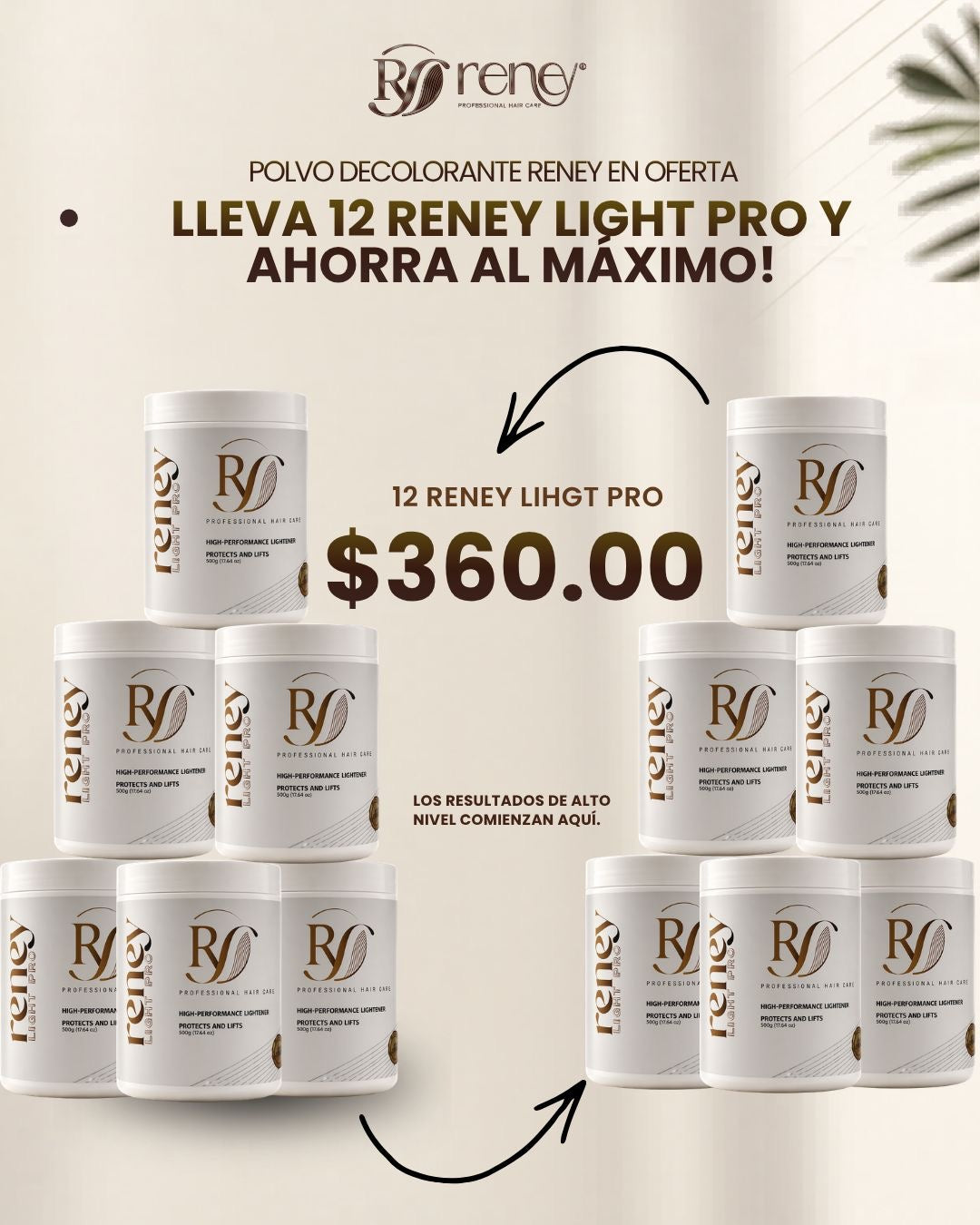 Kit x12 Polvo Decolorante Reney Blond – Máximo Rendimiento y Neutralización Profesional