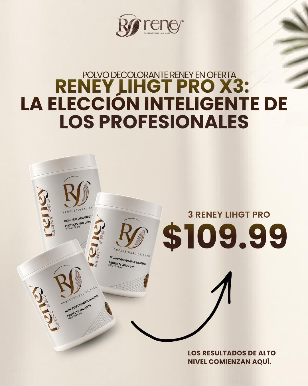 Pack x3 Polvo Decolorante Reney Light Pro – Elección Inteligente Profesional