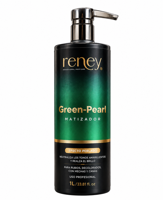 Matizador Green-Pearl Reney Profesional 1L – Neutraliza Tonos Amarillos y Realza el Brillo