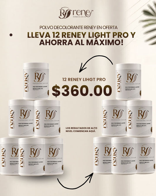 Kit x12 Polvo Decolorante Reney Blond – Máximo Rendimiento y Neutralización Profesional