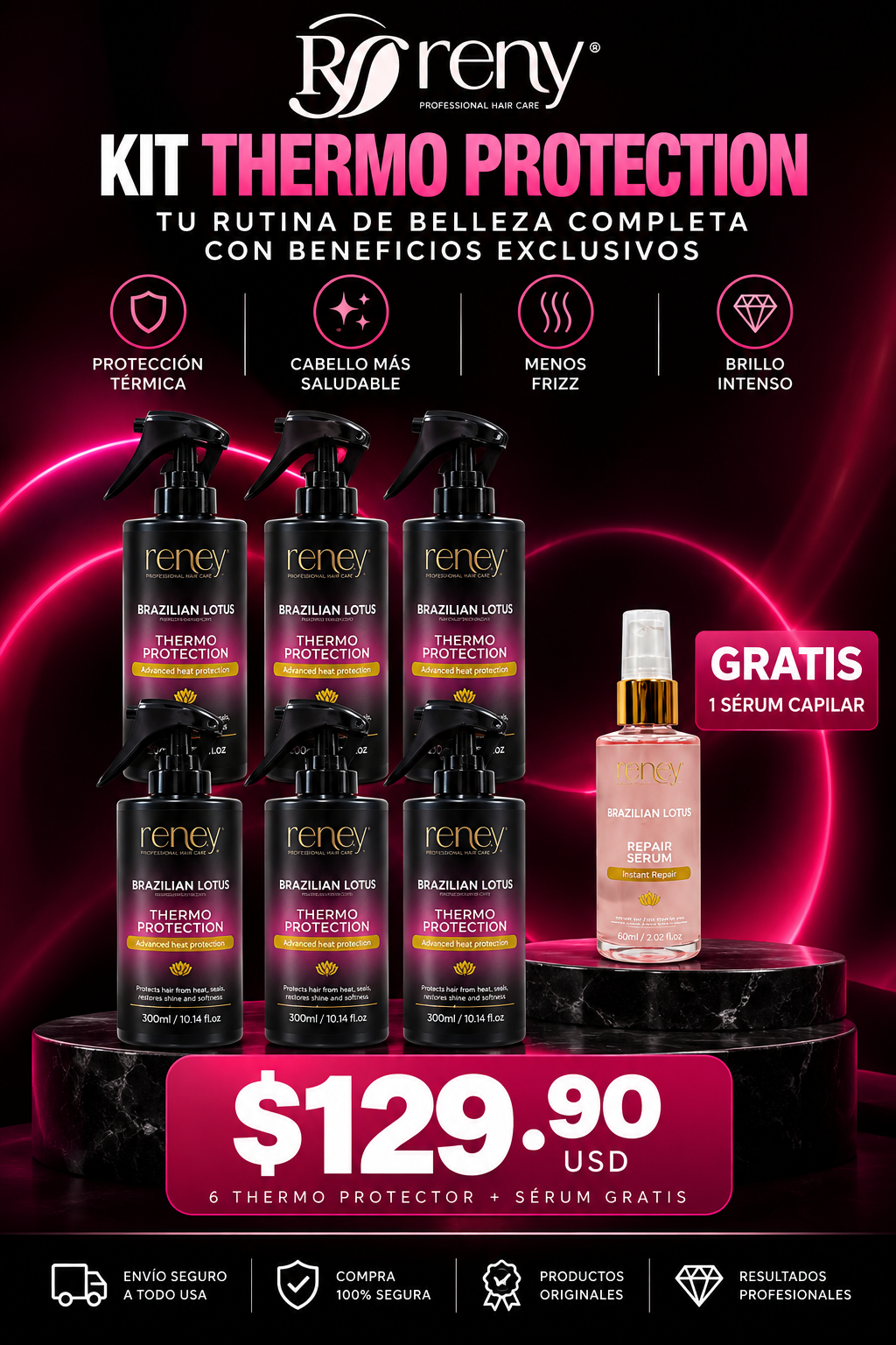 Kit Reney Thermo Protection – 6 Protectores Térmicos + Sérum Gratis