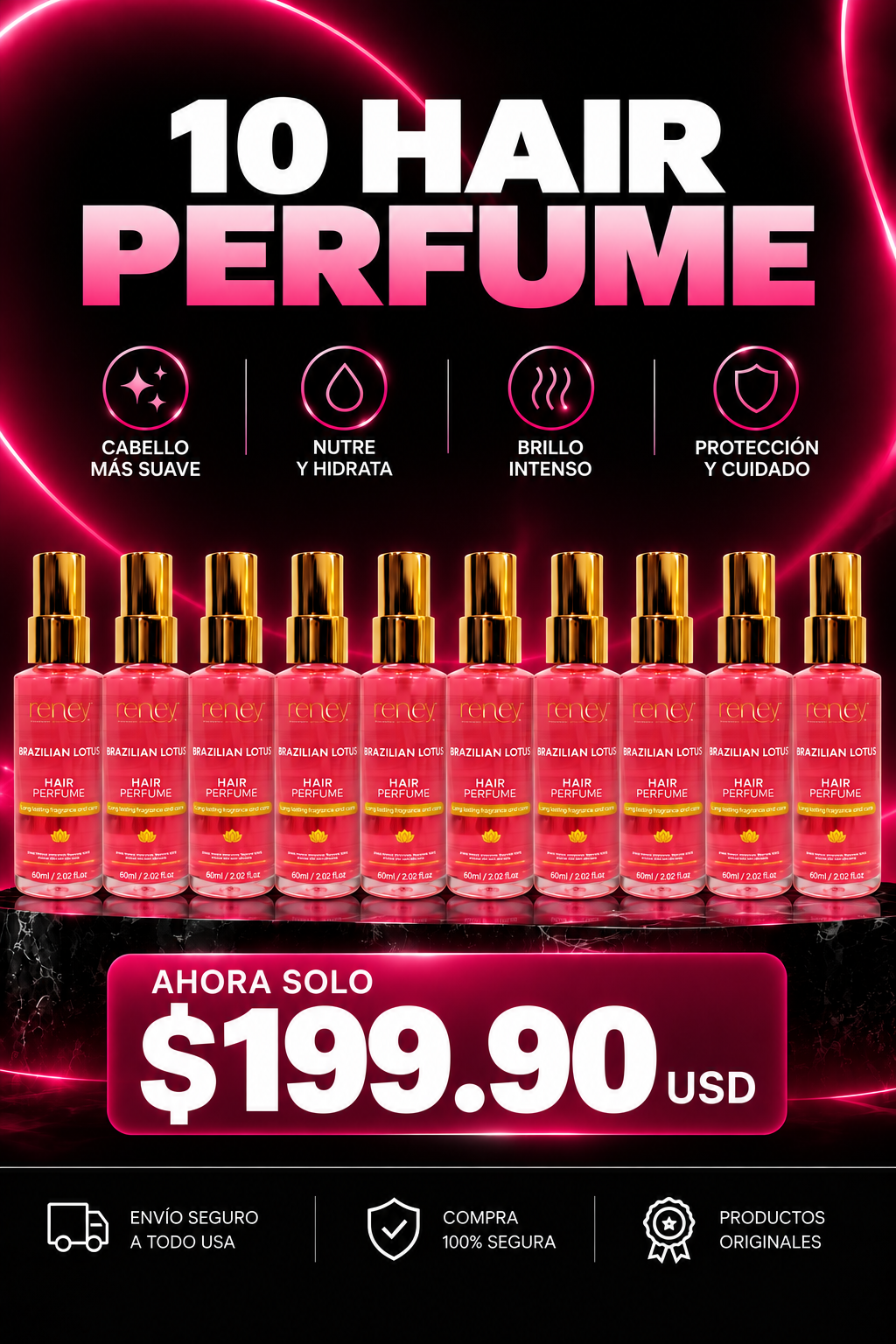 🔥 OFERTA ESPECIAL: 10 HAIR PERFUME POR SOLO $199.90 USD