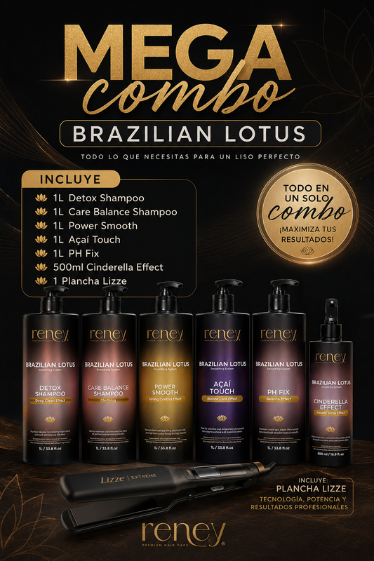 Kit Profesional Reney Brazilian Lotus Completo + Plancha | Tratamiento Capilar Premium
