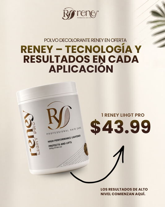 Polvo Decolorante Reney Light Pro – Aclarado Profesional de Alto Rendimiento